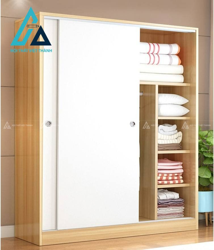 Tủ quần áo cửa lùa gỗ MDF thiết kế tiện nghi tối ưu không gian
