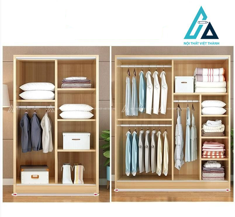 Tủ quần áo cửa lùa gỗ MDF thiết kế tiện nghi tối ưu không gian 3