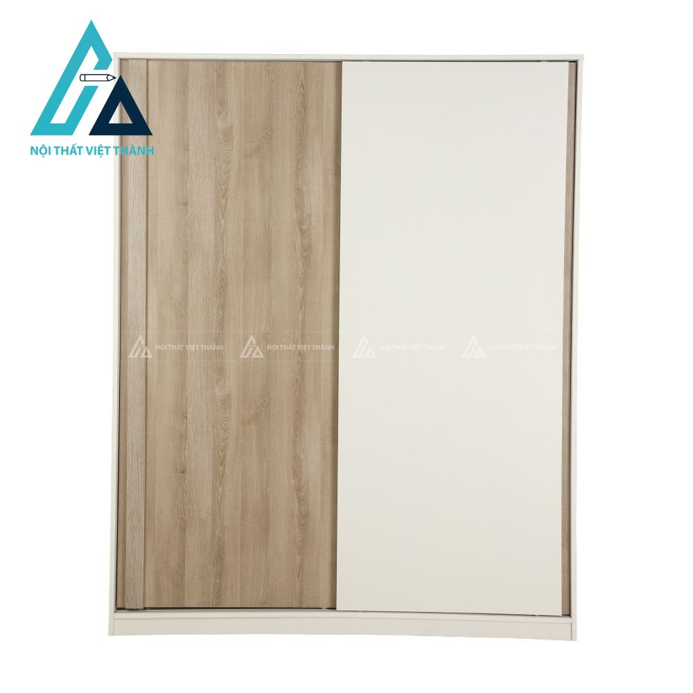 Tủ quần áo cửa lùa gỗ MDF vân gỗ phối trắng hiện đại tinh tế 1