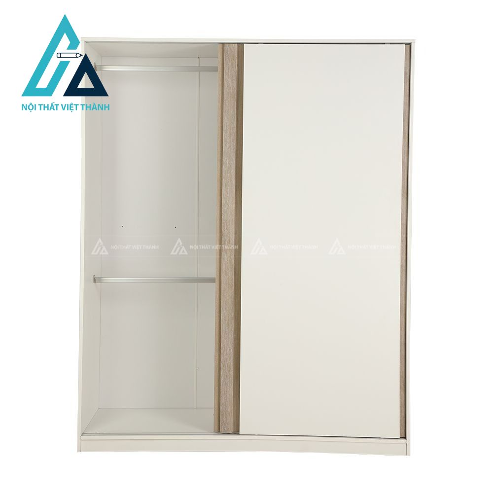 Tủ quần áo cửa lùa gỗ MDF vân gỗ phối trắng hiện đại tinh tế 2