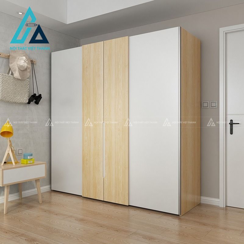 Tủ quần áo cửa lùa MDF vân gỗ phong cách hiện đại tinh tế 1