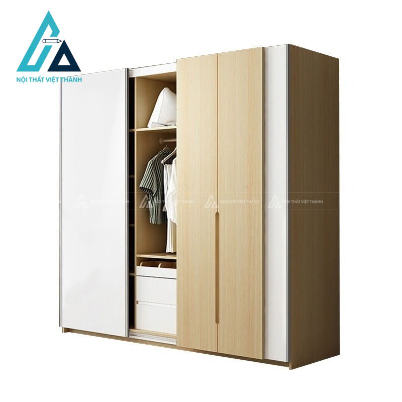 Tủ quần áo cửa lùa MDF vân gỗ phong cách hiện đại tinh tế 3