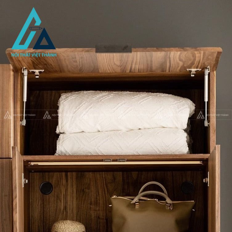 Tủ quần áo gỗ óc chó cánh lùa hiện đại sang trọng tối ưu diện tích 3
