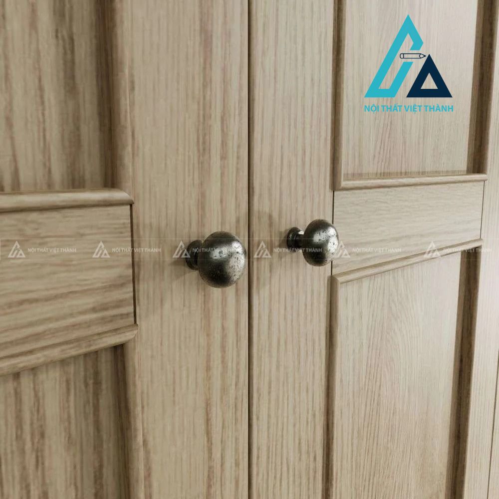Tủ quần áo gỗ sồi tự nhiên 2 cánh màu nâu trầm sang trọng bền đẹp 3