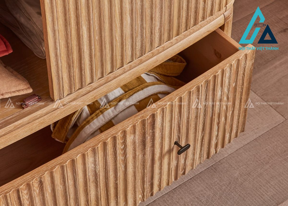 Tủ quần áo gỗ sồi tự nhiên phong cách cổ điển thanh lịch bền đẹp 4