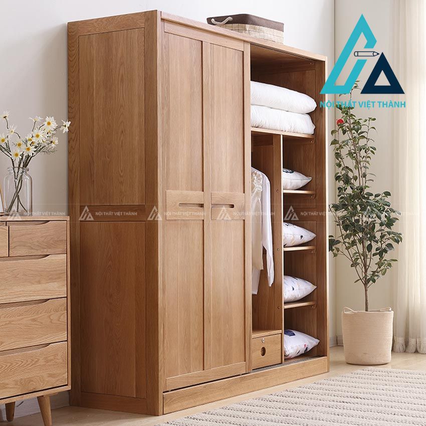 Đa dạng loại gỗ tự nhiên làm tủ quần áo