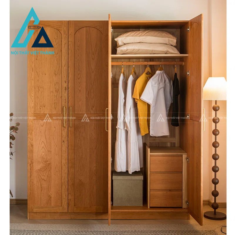 Gỗ sử dụng làm tủ  đã trải qua xử lý chống cong vênh và mối mọ