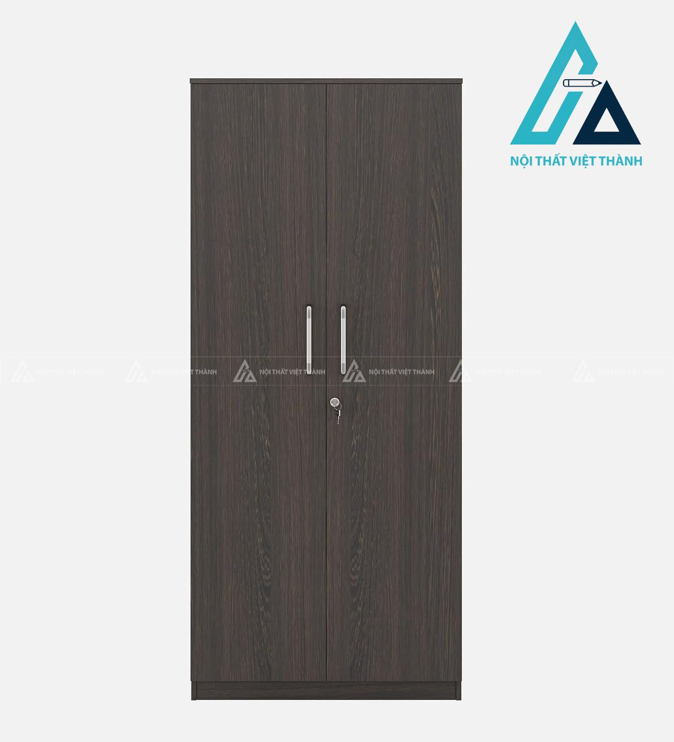 Tủ quần áo MDF 2 cánh vân gỗ hiện đại nhỏ gọn cho phòng ngủ 1