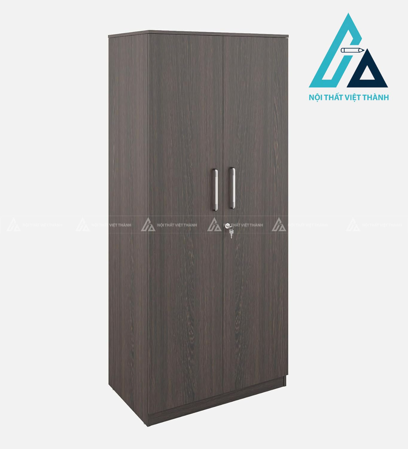 Tủ quần áo MDF 2 cánh vân gỗ hiện đại nhỏ gọn cho phòng ngủ 2