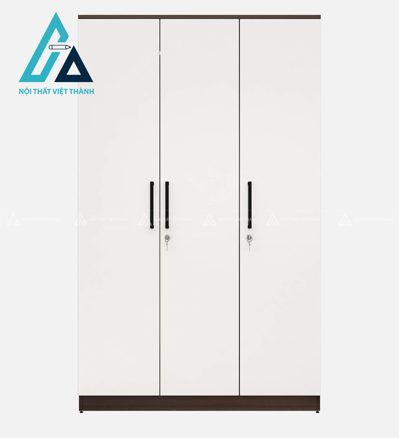 Tủ quần áo MDF 3 cánh màu trắng phủ melamine hiện đại tiện dụng 1