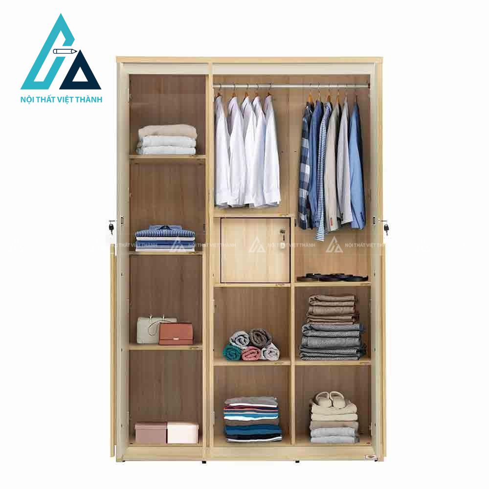 Tủ quần áo MDF 3 cánh phủ Melamine thiết kế hiện đại tiện lợi 3