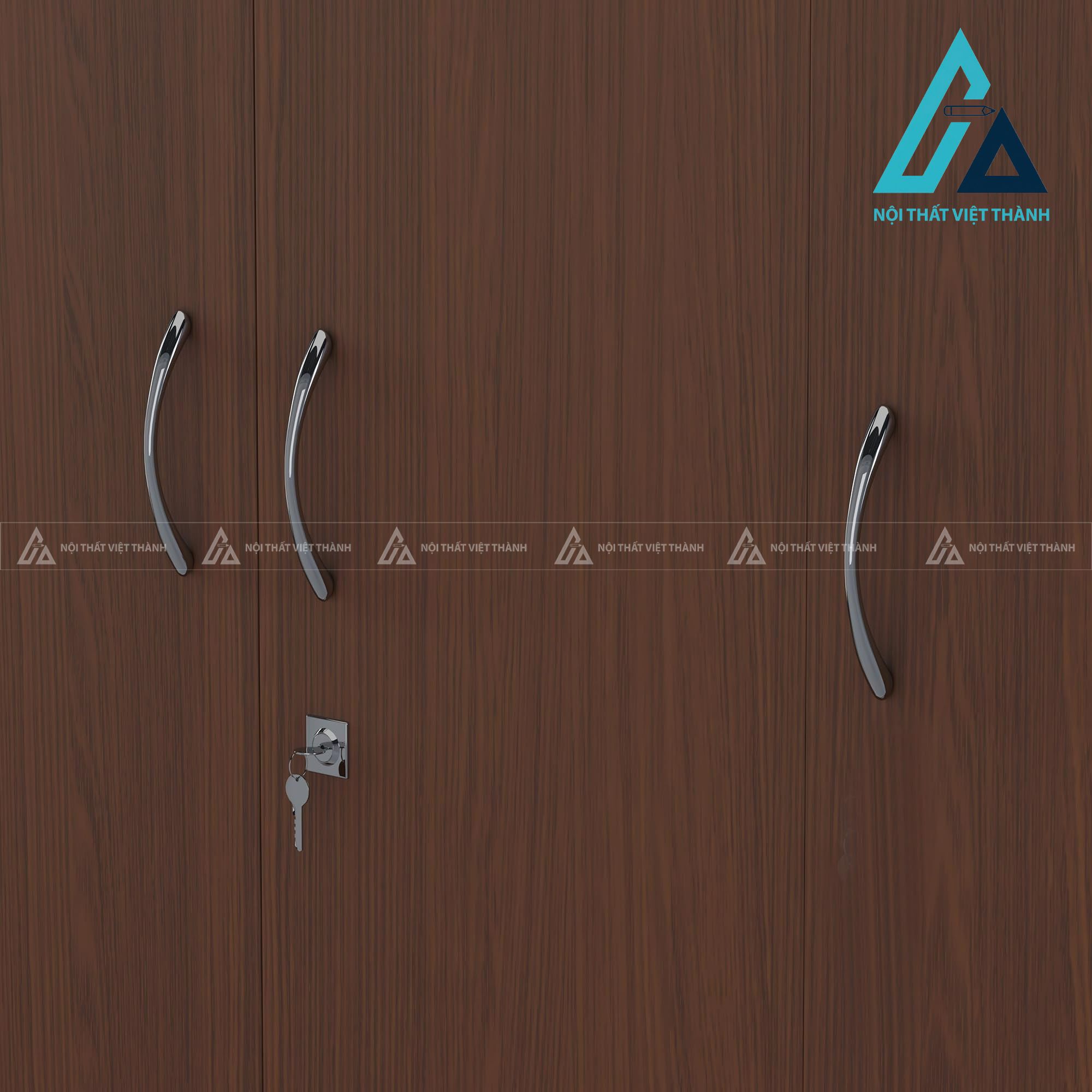 Tủ quần áo MDF 4 cánh màu óc chó phủ Melamine hiện đại sang trọng 3