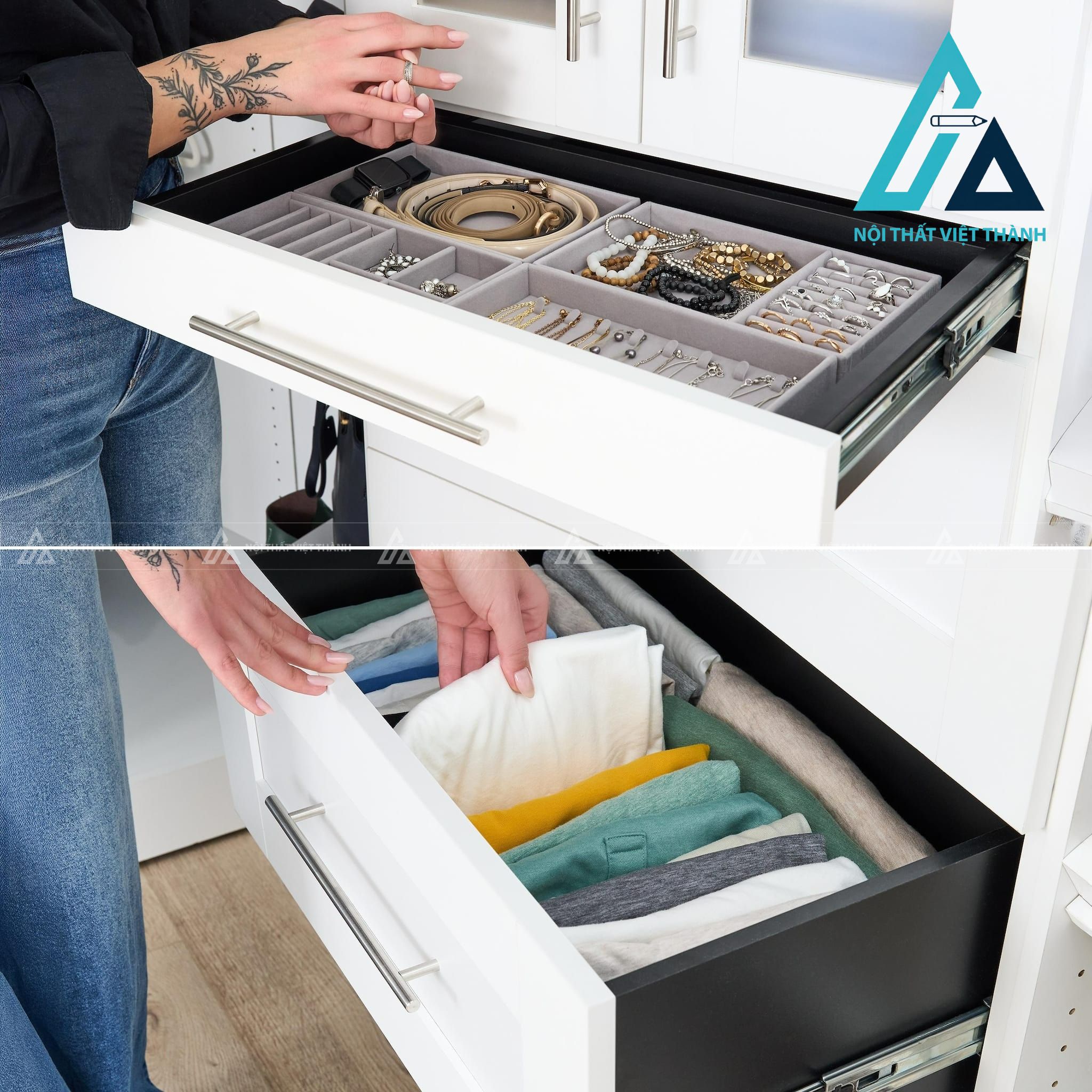 Tủ quần áo MDF cánh kính mờ tích hợp đèn LED hiện đại cao cấp 2