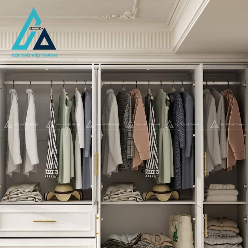 Tủ quần áo MDF cánh kính phủ sơn cao cấp thiết kế hiện đại 3