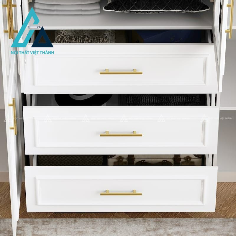 Tủ quần áo MDF cánh kính phủ sơn cao cấp thiết kế hiện đại 5