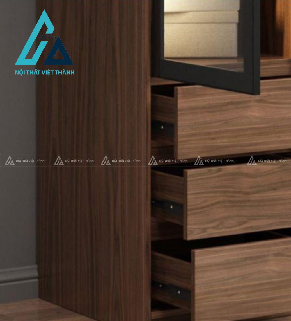 Tủ quần áo MDF cánh kính trượt hiện đại tối ưu không gian phòng ngủ 4