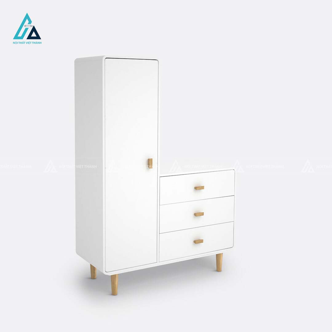 Tủ Quần Áo Trẻ Em Kết Hợp Ngăn Kéo Đa Năng Thiết Kế Bất Đối Xứng Hiện Đại