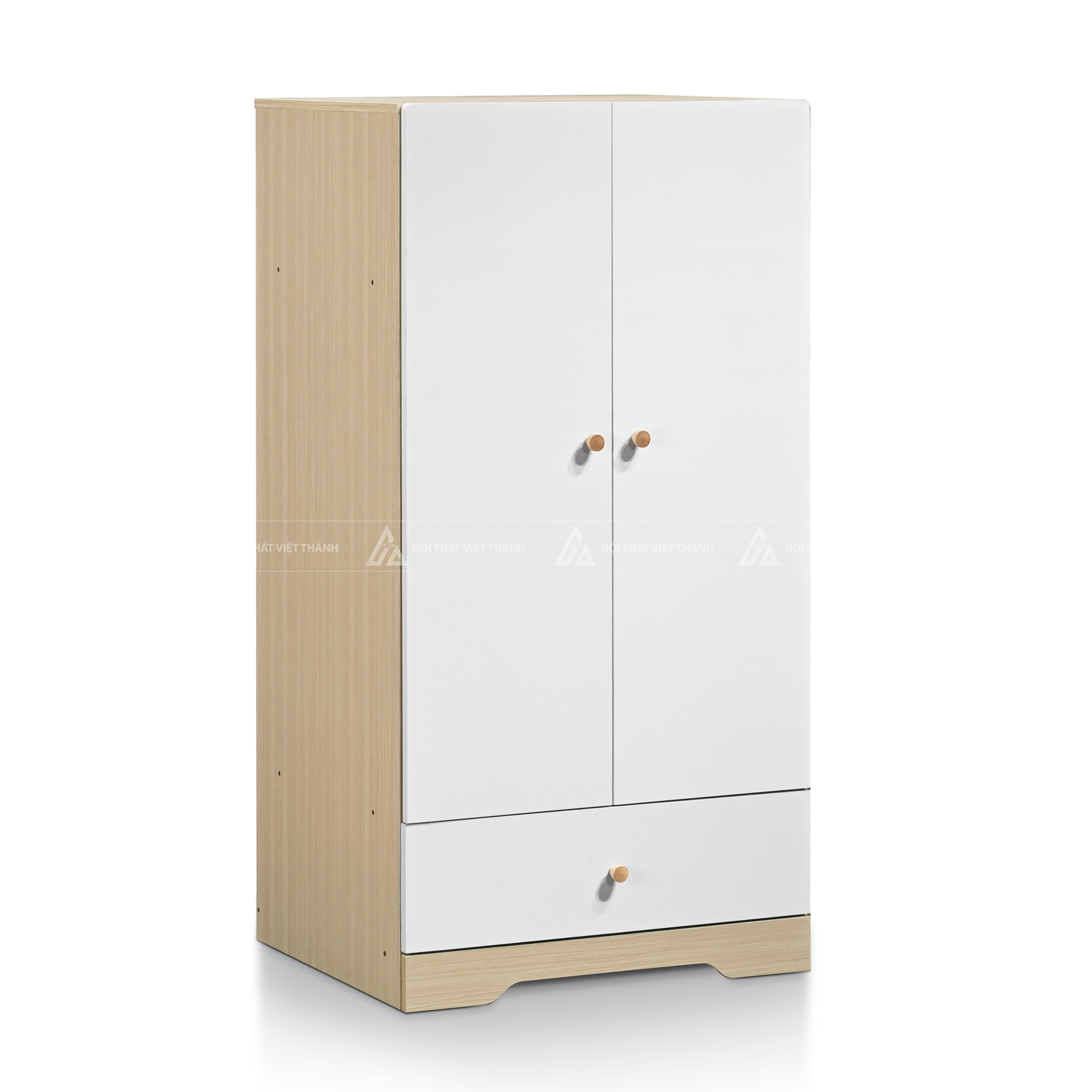 Tủ Quần Áo Trẻ Em Tích Hợp Kệ Trang Trí Và Ngăn Kéo Phối Trắng Hiện Đại 2