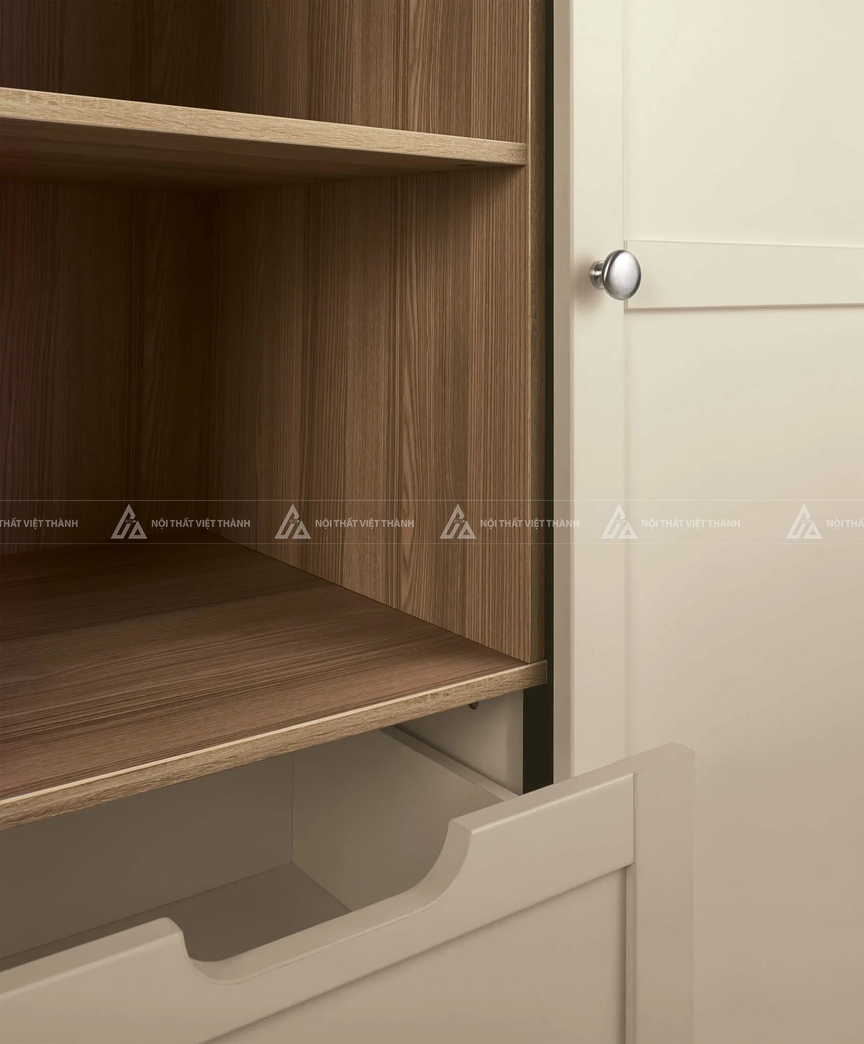 Tủ Quần Áo Trẻ Em Phong Cách Bắc Âu Kết Hợp Kệ Trang Trí Và Ngăn Kéo Tiện Dụng 2