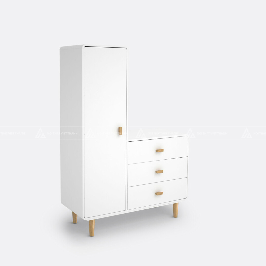 Tủ Quần Áo Trẻ Em Kết Hợp Ngăn Kéo Đa Năng Thiết Kế Bất Đối Xứng Hiện Đại 2