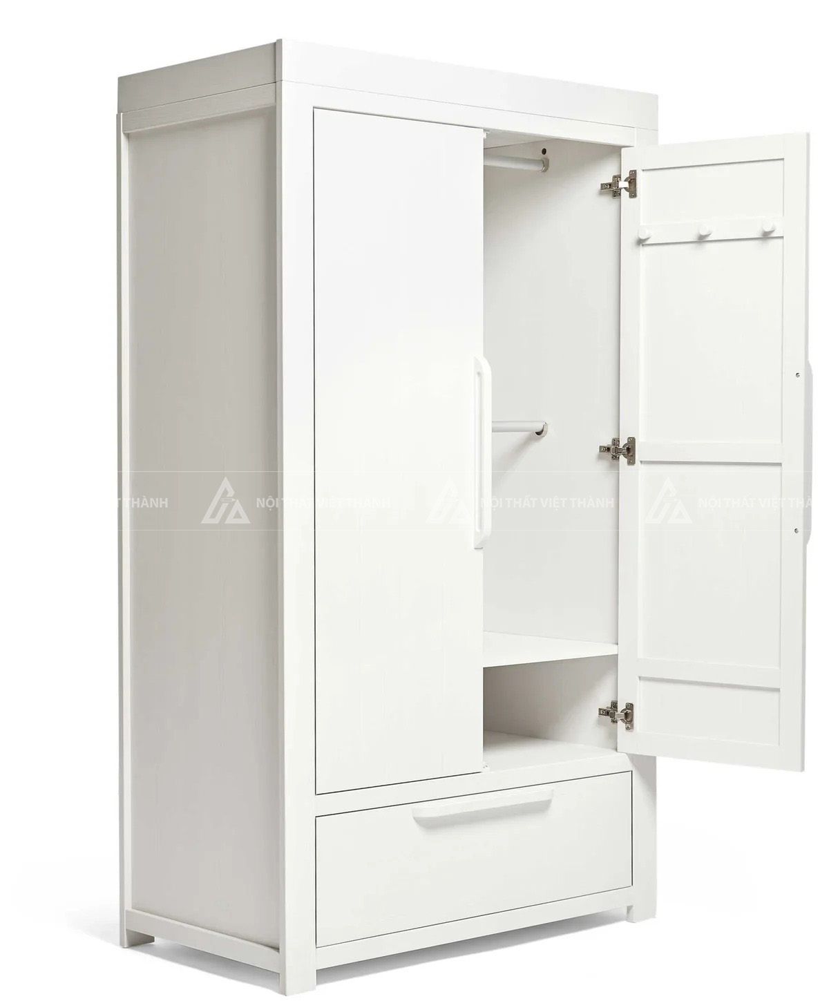 Tủ Quần Áo Trẻ Em  Hiện Đại Thiết Kế Cánh Đôi Kết Hợp Kệ Hở Và Ngăn Kéo 3
