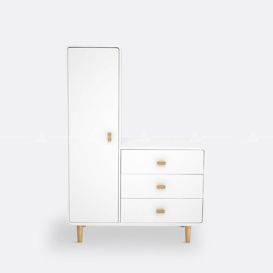 Tủ Quần Áo Trẻ Em Kết Hợp Ngăn Kéo Đa Năng Thiết Kế Bất Đối Xứng Hiện Đại 3