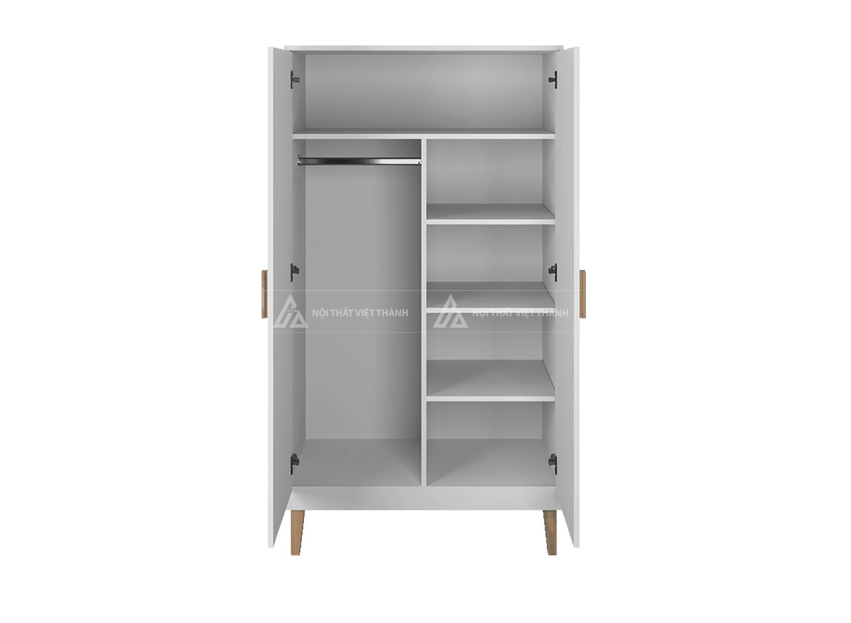 Tủ Quần Áo Trẻ Em Thiết Kế 2 Cánh Mở Tích Hợp Khoang Treo Và Hệ Kệ Chia Tầng Thông Minh 4