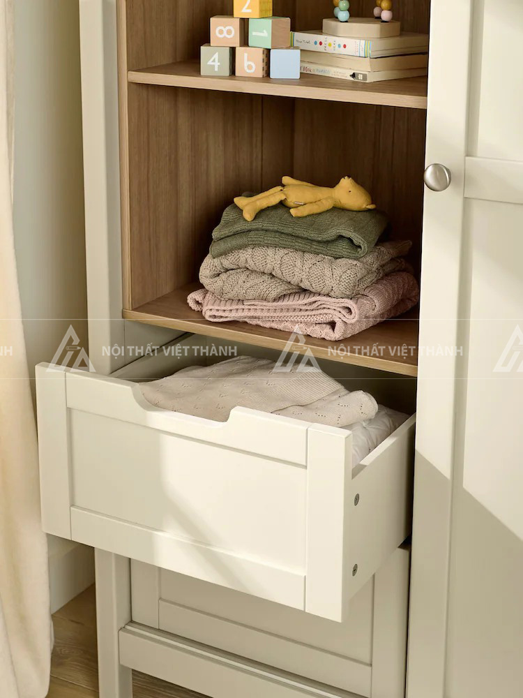 Tủ Quần Áo Trẻ Em Thiết Kế Chia Ngăn Thông Minh Và Kệ Trang Trí 3