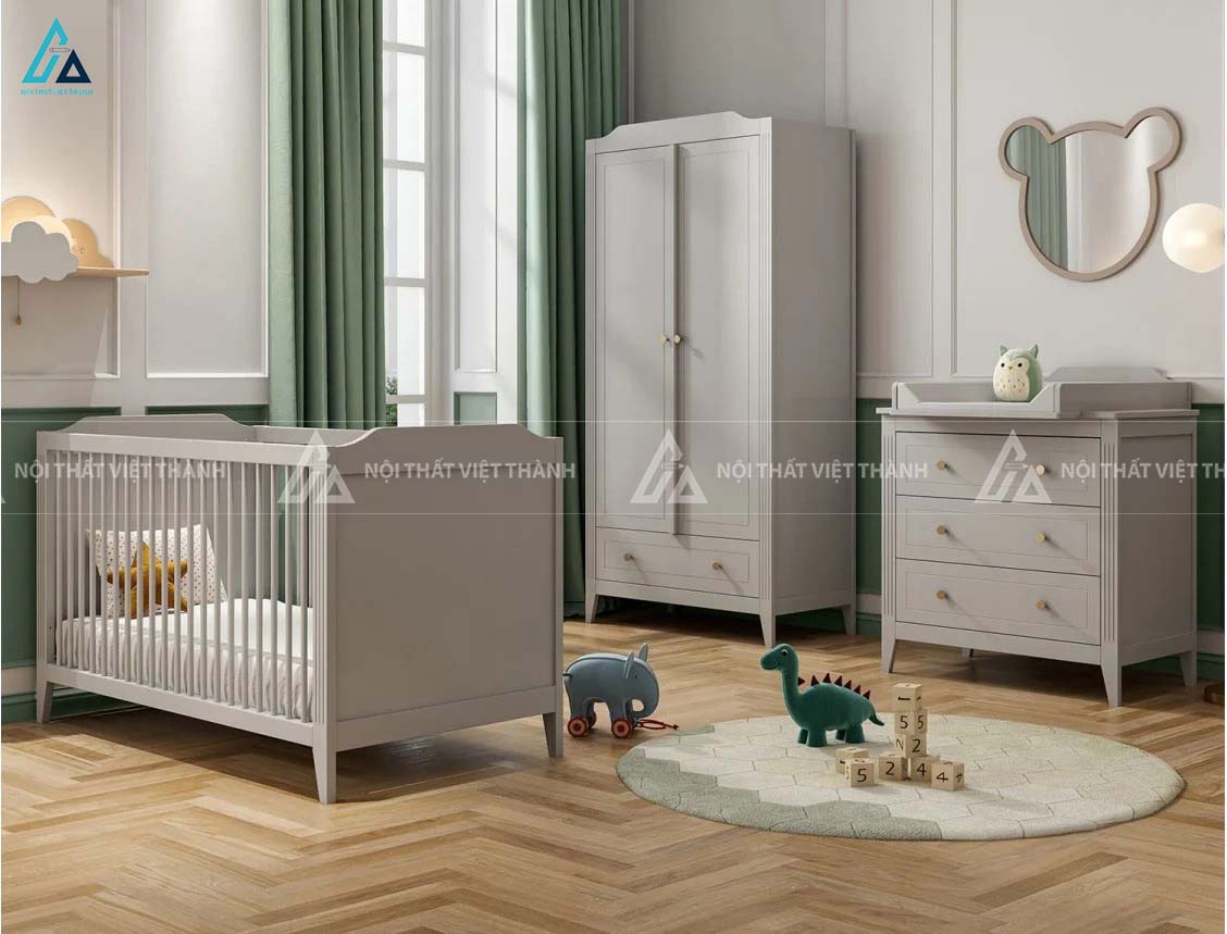 Tủ Quần Áo Trẻ Em Tân Cổ Điển Thiết Kế Chia Ngăn Đa Năng Có Ngăn Kéo Tiện Lợi 1