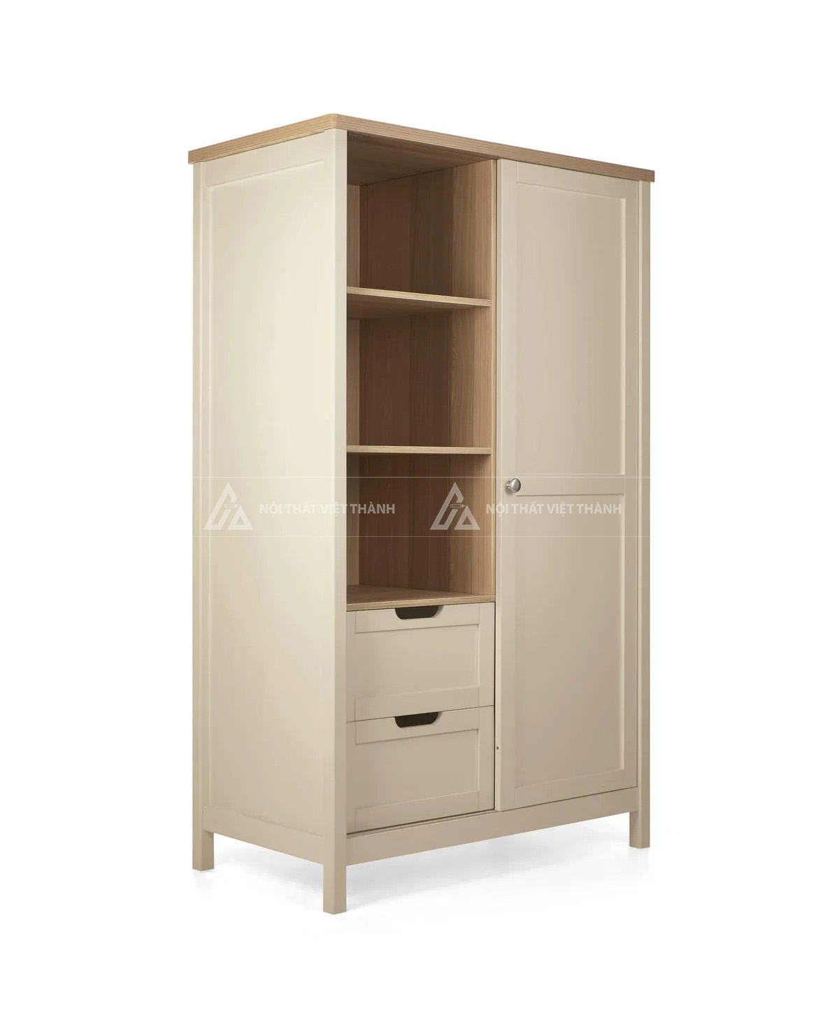 Tủ Quần Áo Trẻ Em Phong Cách Bắc Âu Kết Hợp Kệ Trang Trí Và Ngăn Kéo Tiện Dụng 4