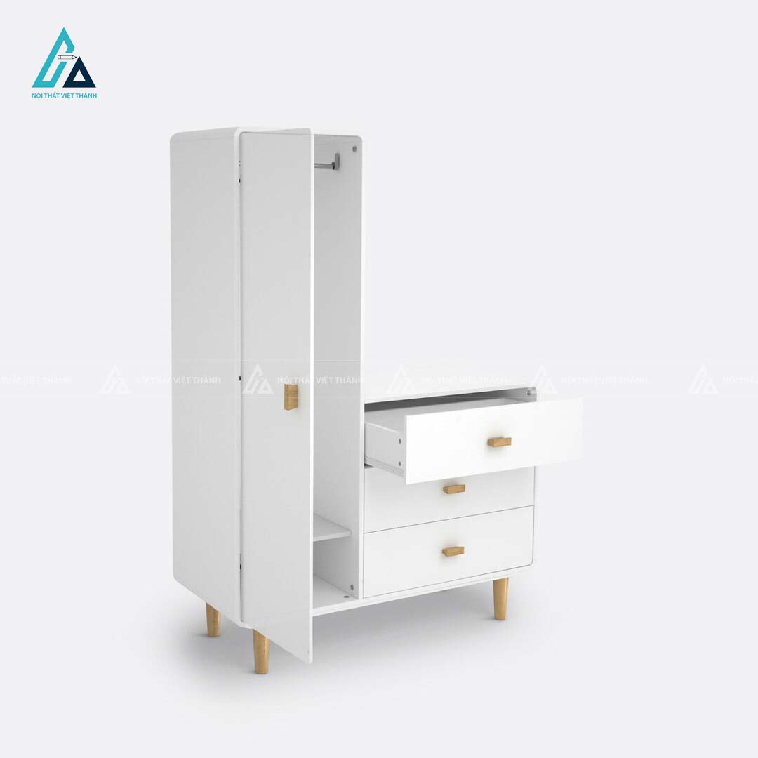 Tủ Quần Áo Trẻ Em Kết Hợp Ngăn Kéo Đa Năng Thiết Kế Bất Đối Xứng Hiện Đại 1