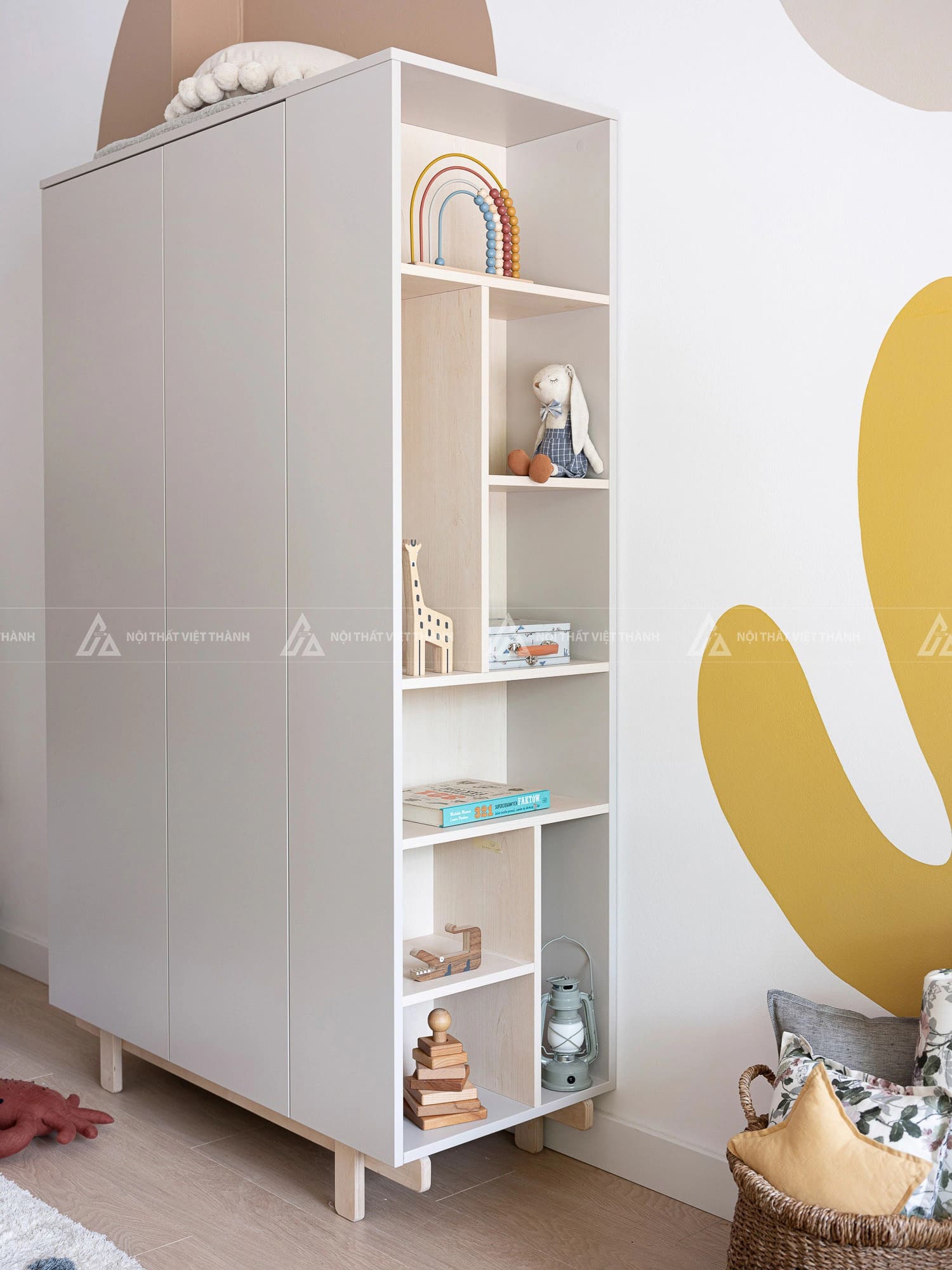 Tủ Quần Áo Trẻ Em Thiết Kế Ngăn Treo Đôi Tối Ưu Diện Tích Và Hệ Kệ Chia Tầng Thông Minh 4