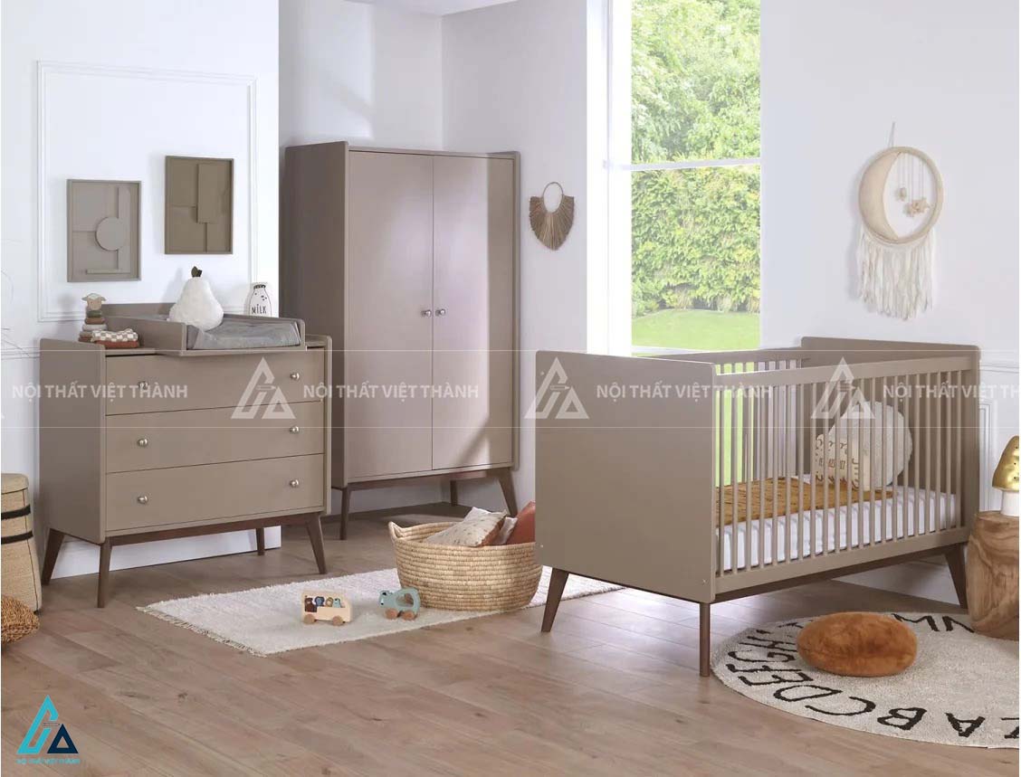 Tủ Quần Áo Trẻ Em Gỗ Hiện Đại Thiết Kế Đa Năng Với Ngăn Treo Đôi Và Kệ Trang Trí Tiện Lợi 1