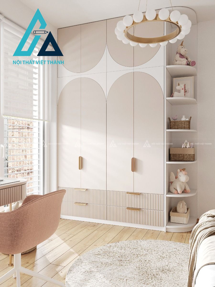 Thiết kế và thi công tủ quần áo trẻ em hiện đại
