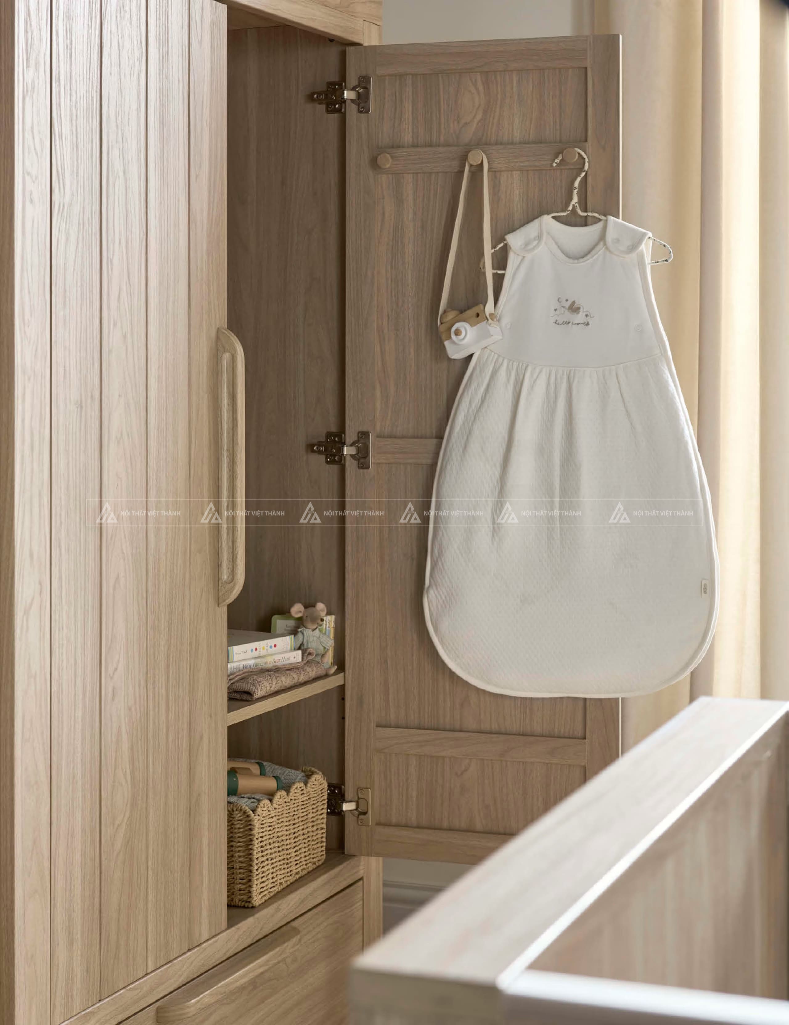 Tủ Quần Áo Trẻ Em Hiện Đại Thiết Kế Cánh Đôi Phối Tay Nắm Tinh Tế 4