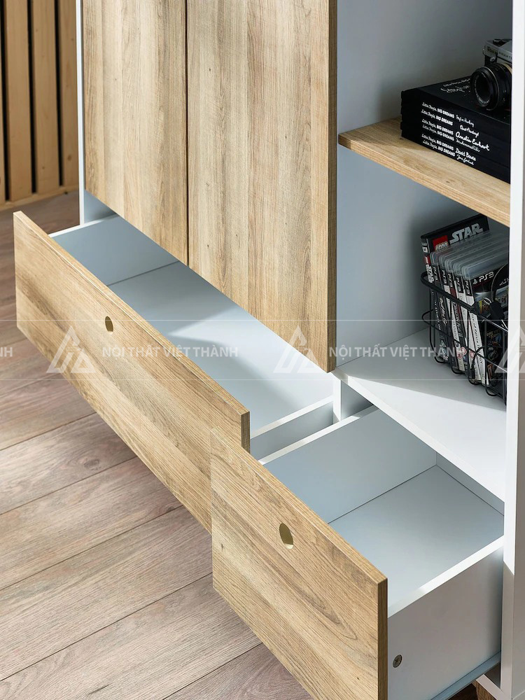Tủ Quần Áo Gỗ Hiện Đại Cho Bé Kết Hợp Kệ Trang Trí Đa Năng Tiết Kiệm Diện Tích 4