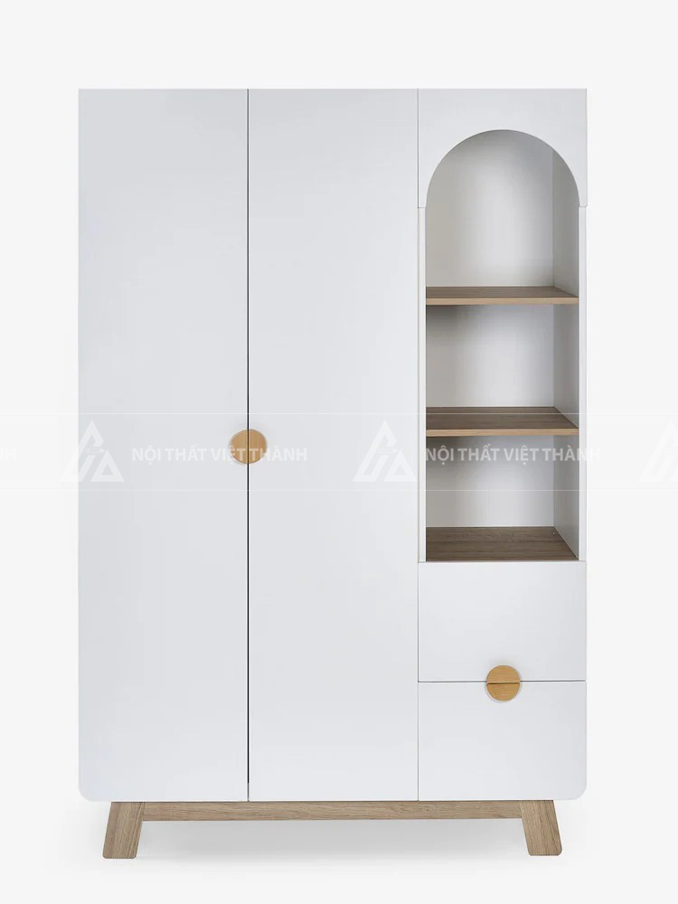 Tủ Quần Áo Trẻ Em Thiết Kế Vòm Cầu Nghệ Thuật Kết Hợp Kệ Trang Trí Và Ngăn Kéo Thông Minh 4