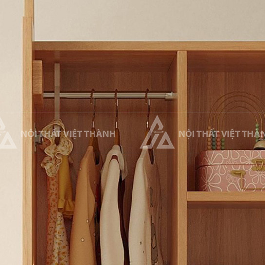 Tủ Quần Áo Cho Bé Thiết Kế Hình Gấu Đáng Yêu Hai Cánh Mở Chân Cao Thông Thoáng 5