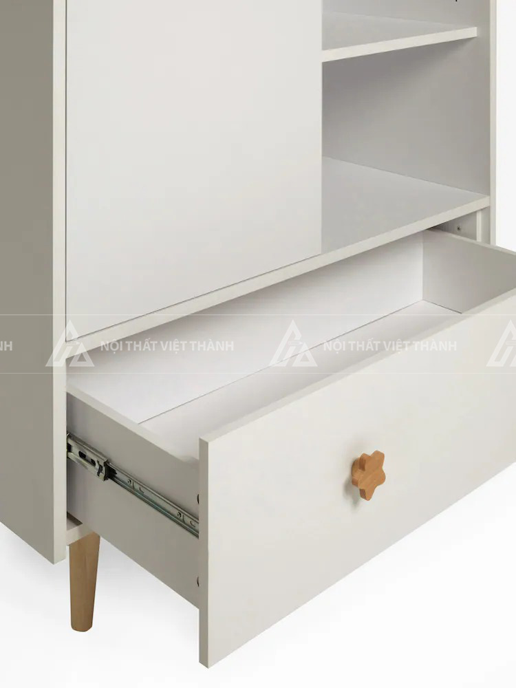 Tủ Quần Áo Trẻ Em Tay Nắm Ngôi Sao Kết Hợp Kệ Sách Và Ngăn Kéo Đa Năng 6