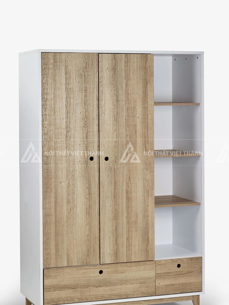 Tủ Quần Áo Gỗ Hiện Đại Cho Bé Kết Hợp Kệ Trang Trí Đa Năng Tiết Kiệm Diện Tích 6
