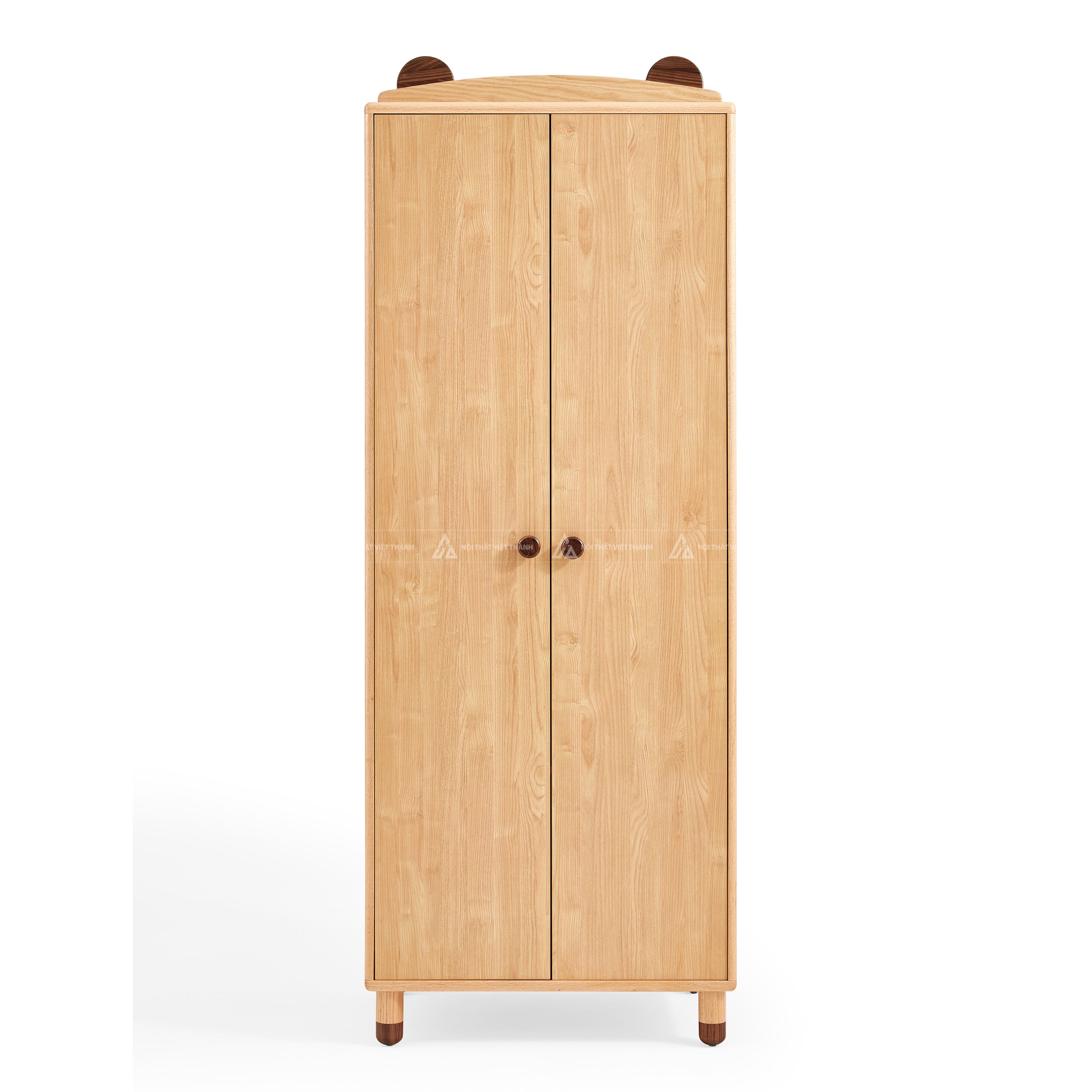 Tủ Quần Áo Trẻ Em Gỗ Sồi Tự Nhiên Thiết Kế Tai Gấu Ngộ Nghĩnh Cho Bé Trai Và Bé Gái 6