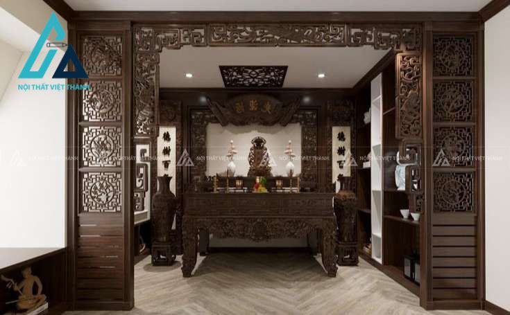 Vách ngăn phòng thờ sang trọng