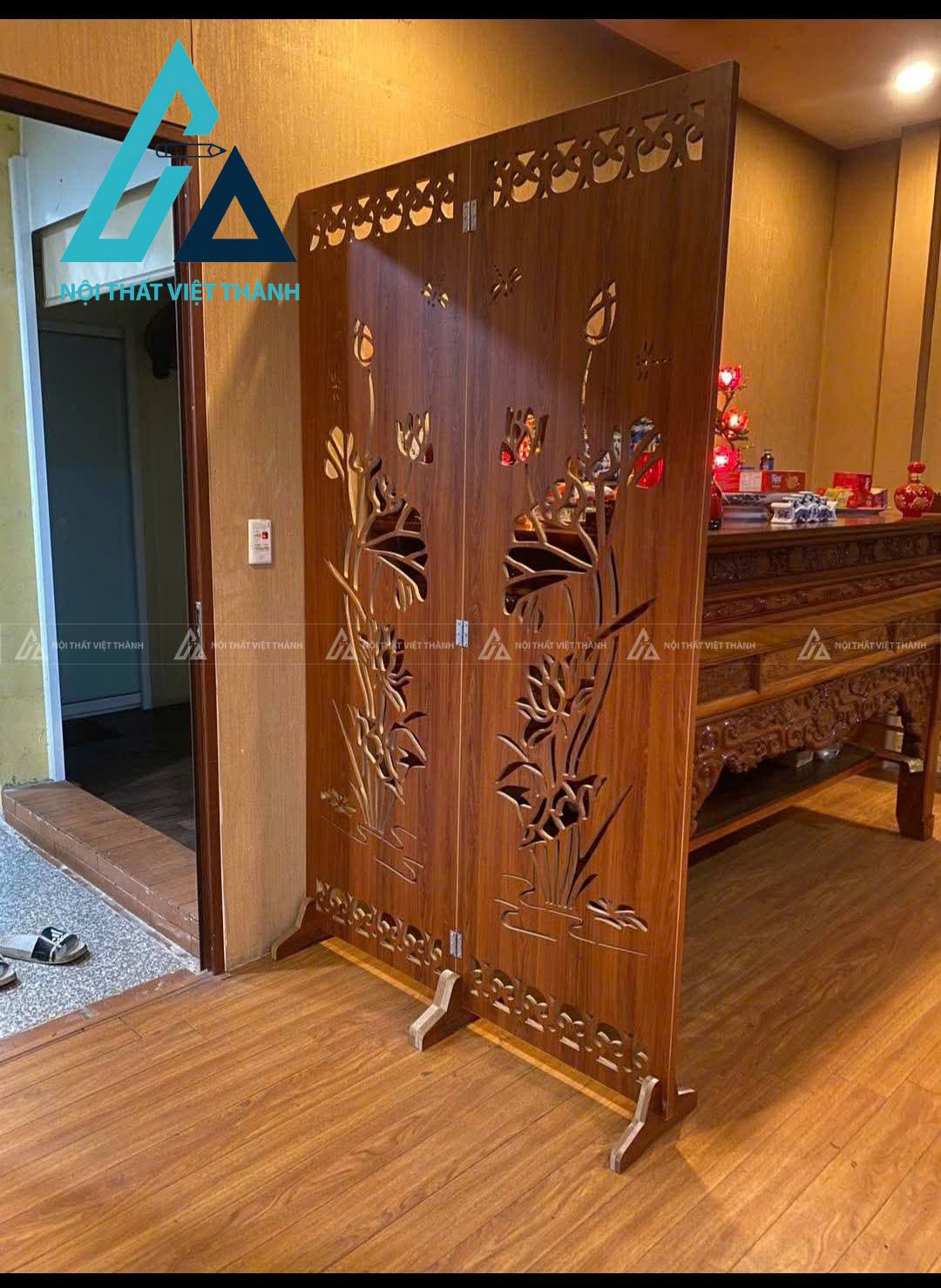 Vách ngăn phòng thờ cần sự thông thoáng