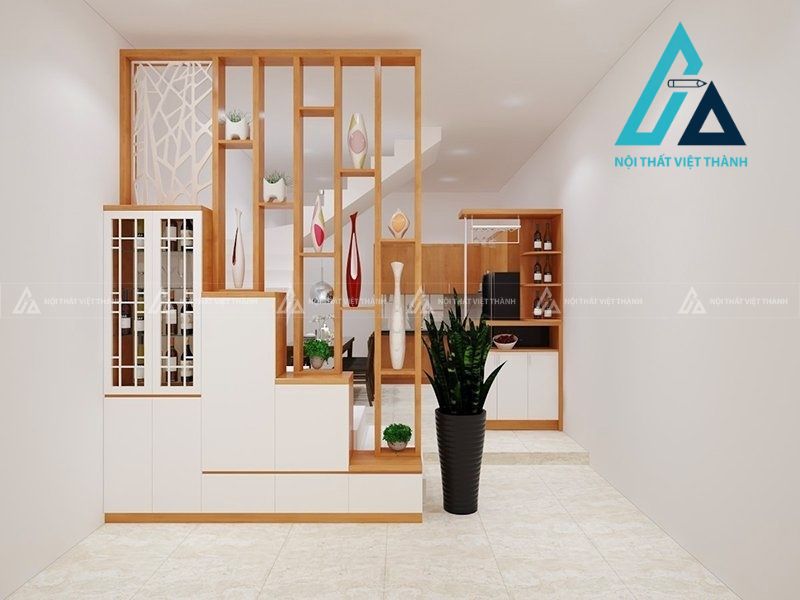 Vách ngăn trang trí trắng trẻ trung