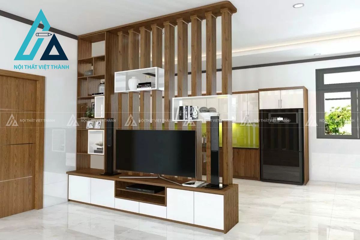 Vách ngăn giữa phòng khách và nhà bếp