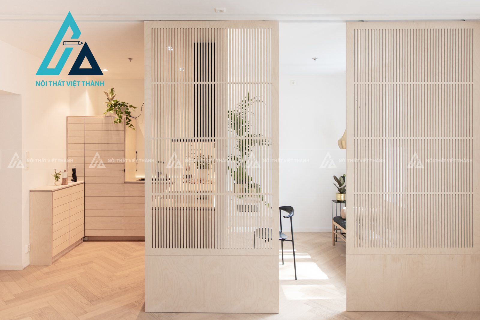 Vách ngăn trắng hiện đại