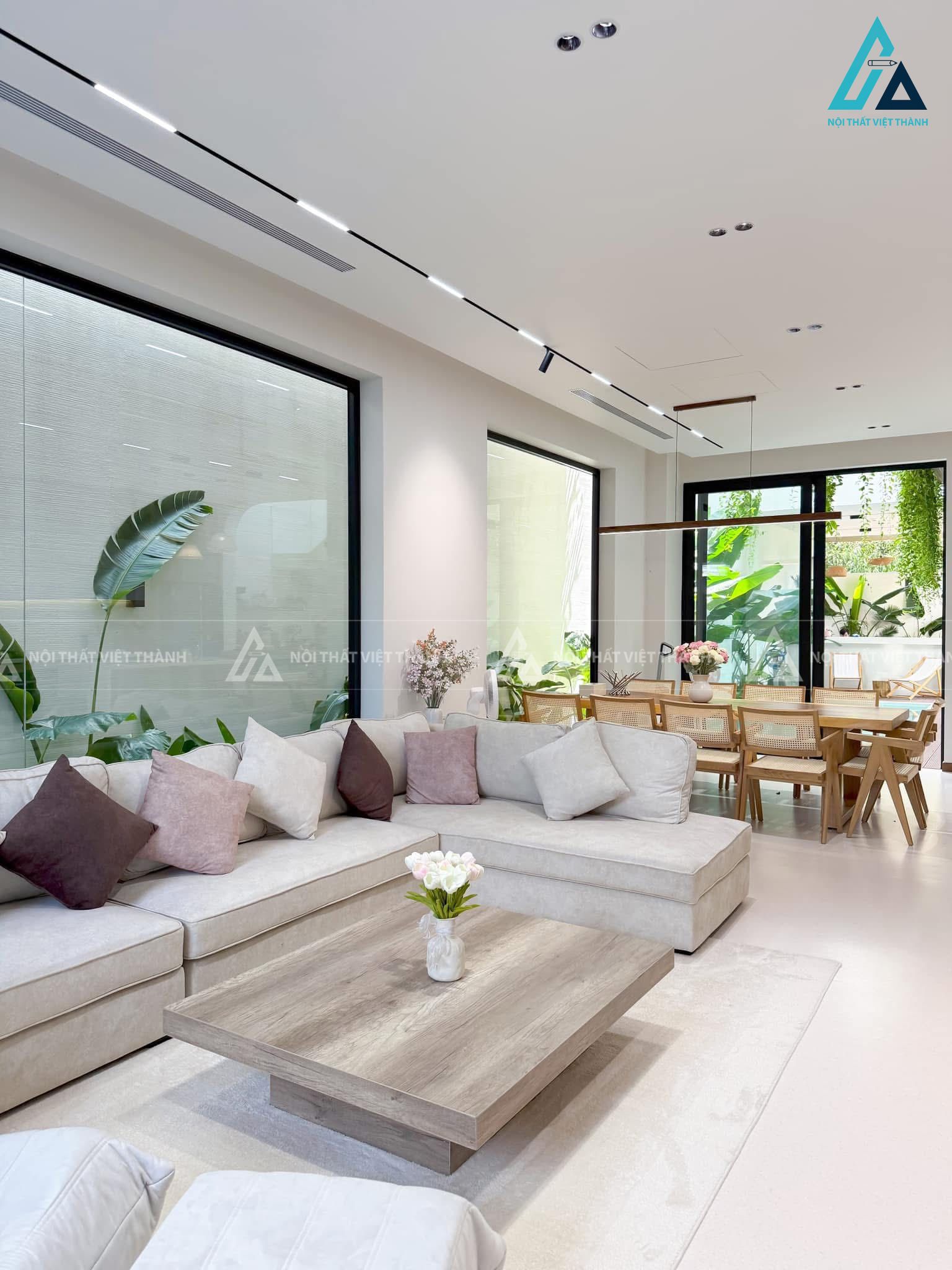 Mẫu thiết kế nội thất nhà phố nội thất trắng thẩm mỹ