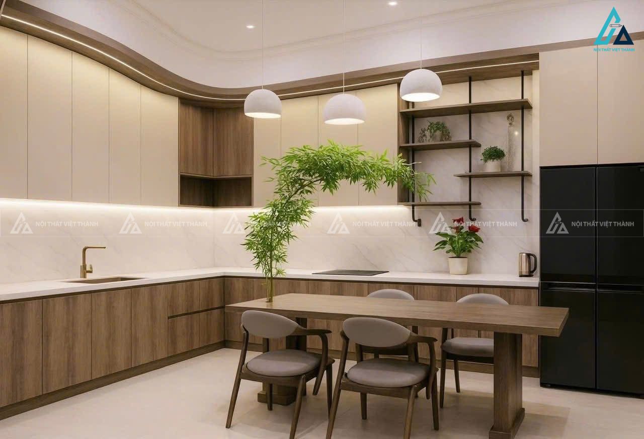 Mẫu thiết kế nội thất nhà phố trắng vàng gọn gàng, đẹp mắt