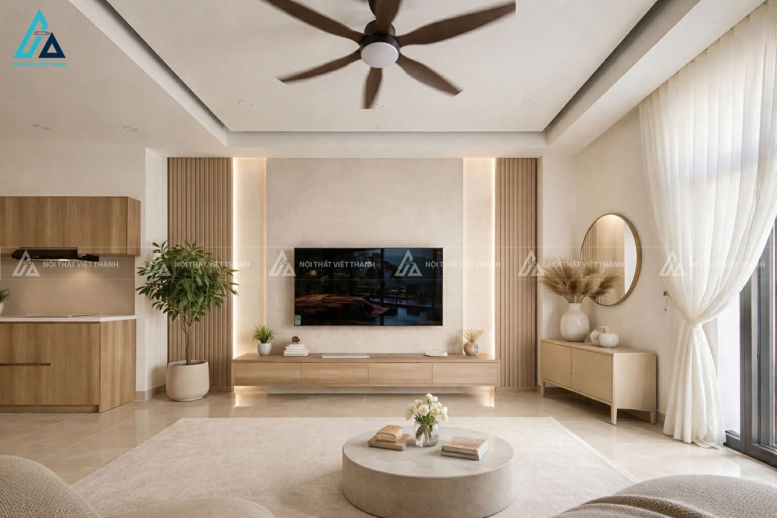 Mẫu thiết kế nội thất nhà phố với thiết kế tinh gọn mang lại cảm giác thoải mái và thư giãn.
