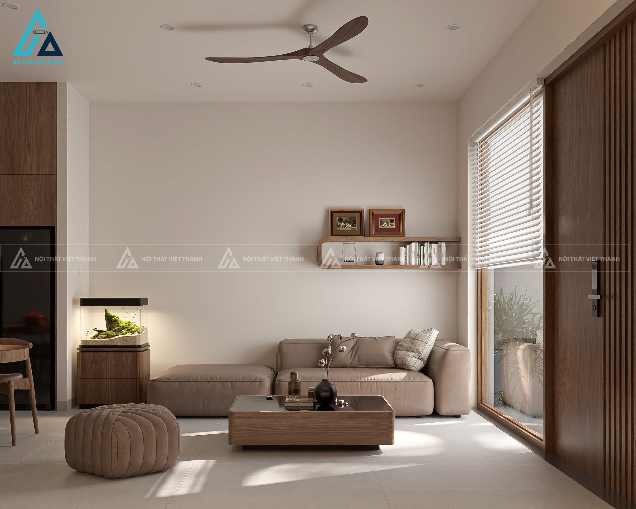 Mẫu thiết kế nội thất nhà phố tối giản nhưng tiện nghi